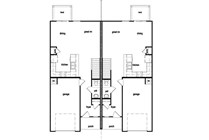 L1 floor plans, the Staten, of both sides of attached homes at Callahan Crossing